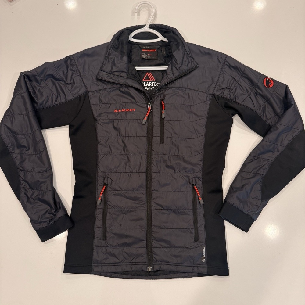 Mammut Polartec Alpha Jacket Full Zip Pertex Quantum Black Coat Lightweight Sz S